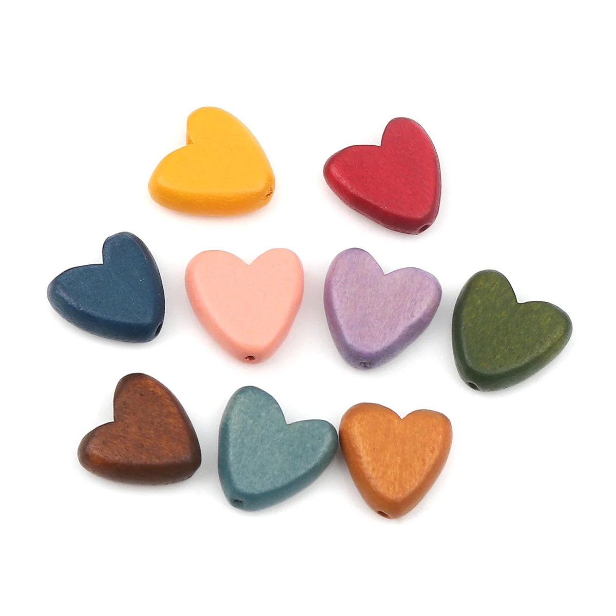 

20 шт., деревянные бусины в форме сердца, диаметром около 15 мм Отверстие: аксессуары для бижутерии «сделай сам», около 1,8 мм