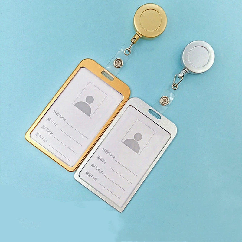 1 Set Kartenhalter aus Aluminiumlegierung mit aus ABS, einziehbarer Ausweisrolle, Ausweishalter, Krankenschwester-Ausweishalter, Schulbedarf – Detail 4
