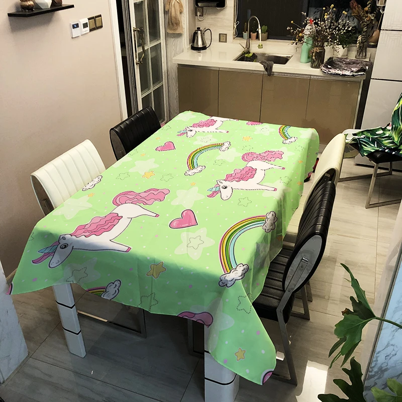 

Pink Table Cloth For Kids' Home Decoration Lovely Print Table Cover Waterproof Rectangle Kitchen Decor Coffee Table For Living