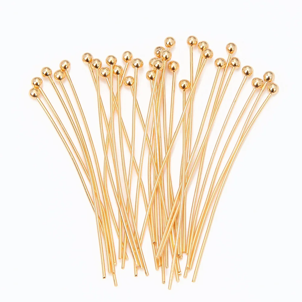 100 шт. шаровой головкой Pin Высокое качество 18k позолоченный кулон для ювелирных