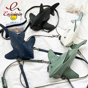 Забавная Милая дизайнерская сумка через плечо с акулой для женщин, повседневная женская клатч, миниатюрный мессенджер, маленькие кошельки из искусственной кожи, 2021
