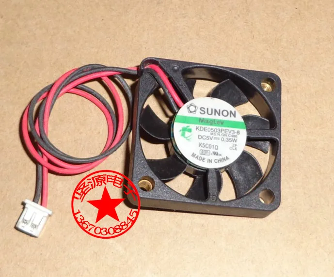 SUNON 3006 KDE0503PEV3-8 0,35 W 0.07A 30*30*6 мм, беззвучный вентилятор с магнитной подвеской