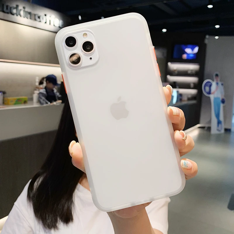 Чехол для телефона для iPhone 11 Pro X XR XS Max 7 8 Plus, роскошный Контрастный ЦВЕТНОЙ каркас, матовый жесткий защитный чехол для iPhone 11 - Цвет: ERHY-white