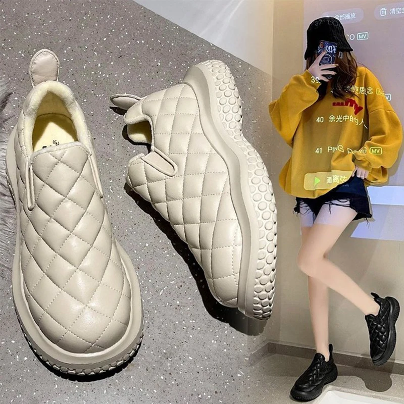 2021 New Fashion Autumn Winter Slippers Women Fluffy Warm Light Outside Slippers Non-Slip Casual Footwear Chaussure Femme