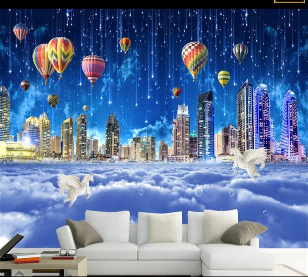 Большой фон beibehang с мечтами звездой городским небом морским ТВ гостиной спальни