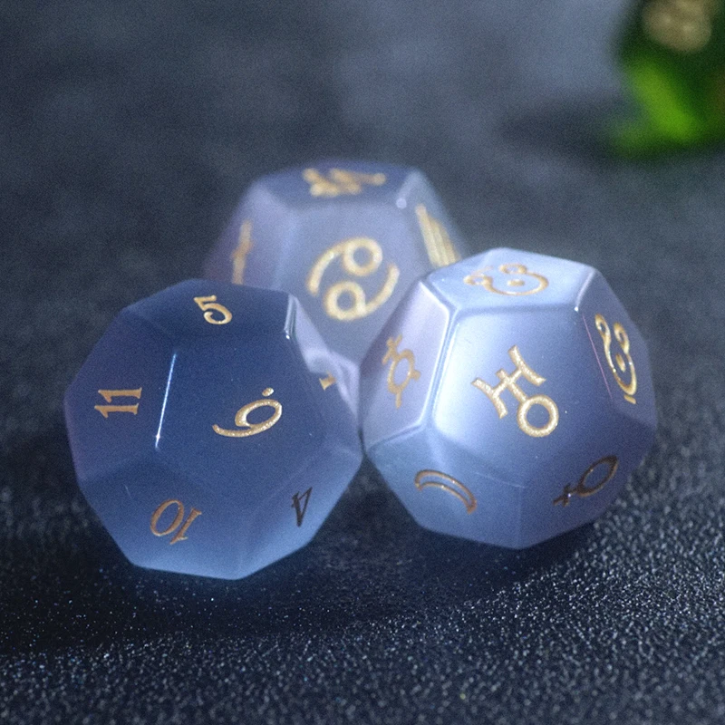 

Grey Opal Astrology Dice Divination Dice Crystal Dice Gem Divination Dice Physical Constellation Dice Table Game Dice