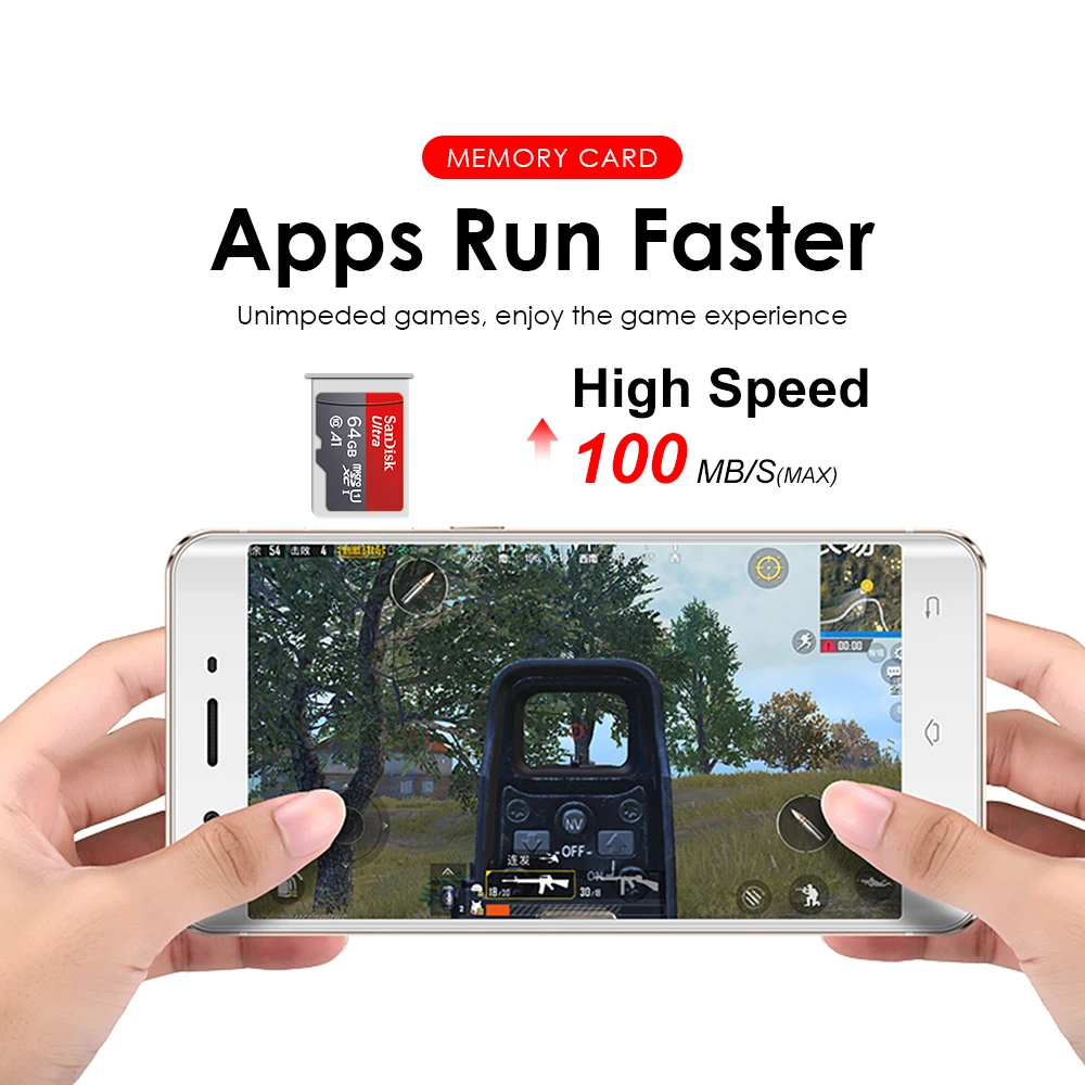 Sandisk карта памяти Micro SD класс 10 16 ГБ 32 64 100% ГБ|Карты памяти| |