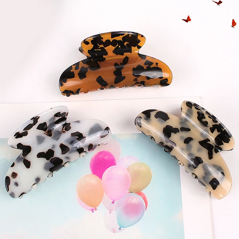 1 шт. 10 см большие акриловые заколки для волос с мраморным принтом аксессуары