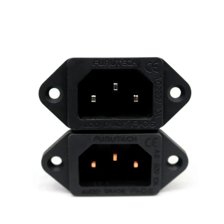 XSSH 4 шт. FI-06 Hi-end DIY HIFI красный Чистый медный покрытие родий США штекер впуск iec розетка питания AC 250 В 10A
