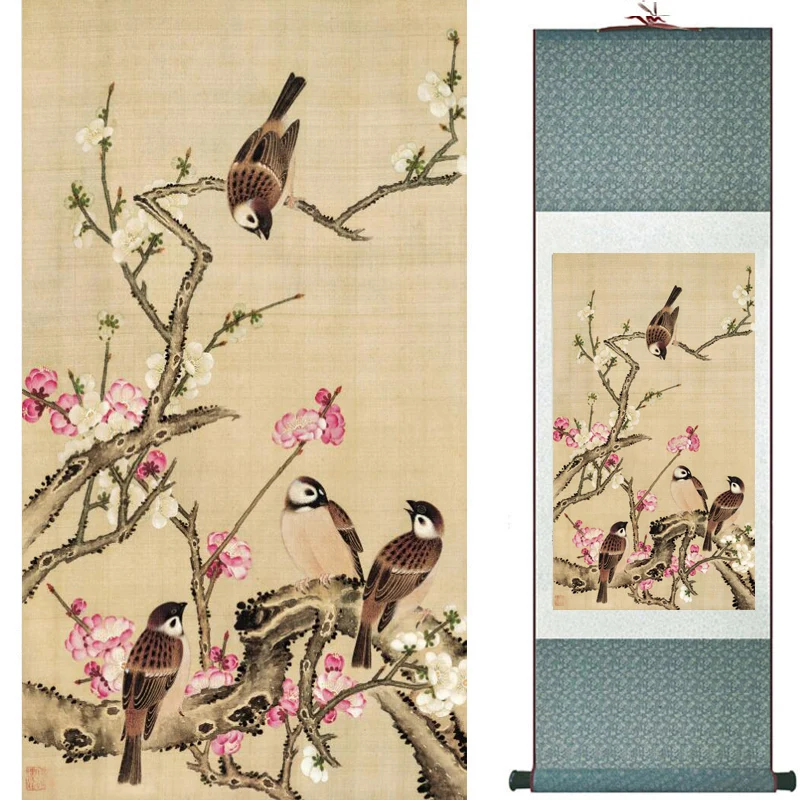 

Birds and flower Art Painting Home Office Decoration Chinese scroll painting birds painting TX2017122106