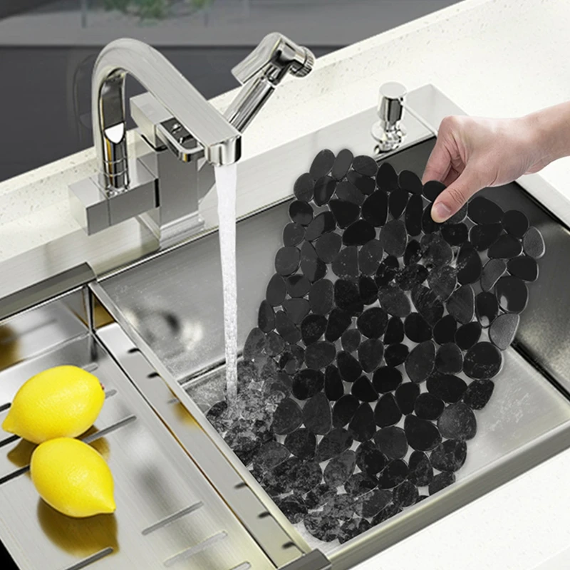 

Kitchen Sink Mat Dish Drying Mats Soft Plastic Sink Protector Quick Draining Liner Pad for Dishes Glasses Glassware