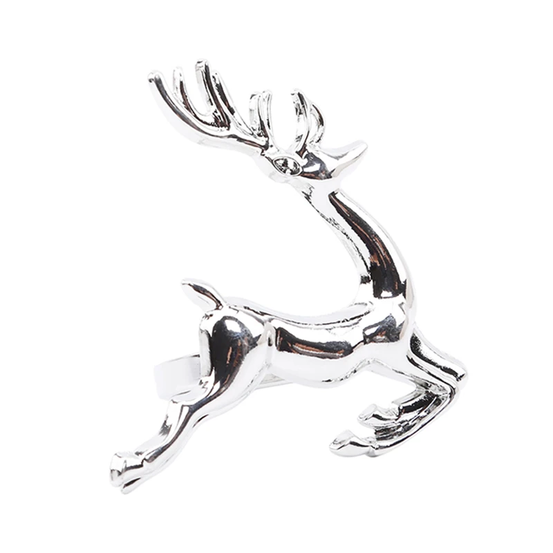 2 Colors Creative Christmas Deer Shape Napkin Alloy Buckle Wedding Party Ring Holder Desktop Decoration | Дом и сад