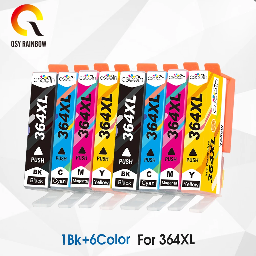 

QSYRAINBOW Compatible Ink Cartridges for HP364xl for HP 364 364XL Photosmart 5520 6510 6520 7510 B109 B110 B209 C310 C410