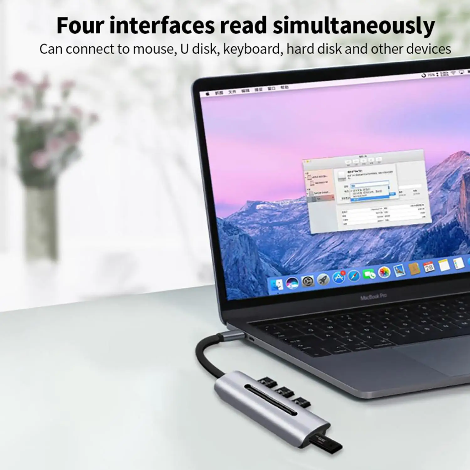 

USB3.1 Type-C-hub Tablet Mate USB C Type-C Adapter 4 Port USB3.0 Thunderbolt 3 Slot Support Connect Macbook/Air/Huawei Laptop