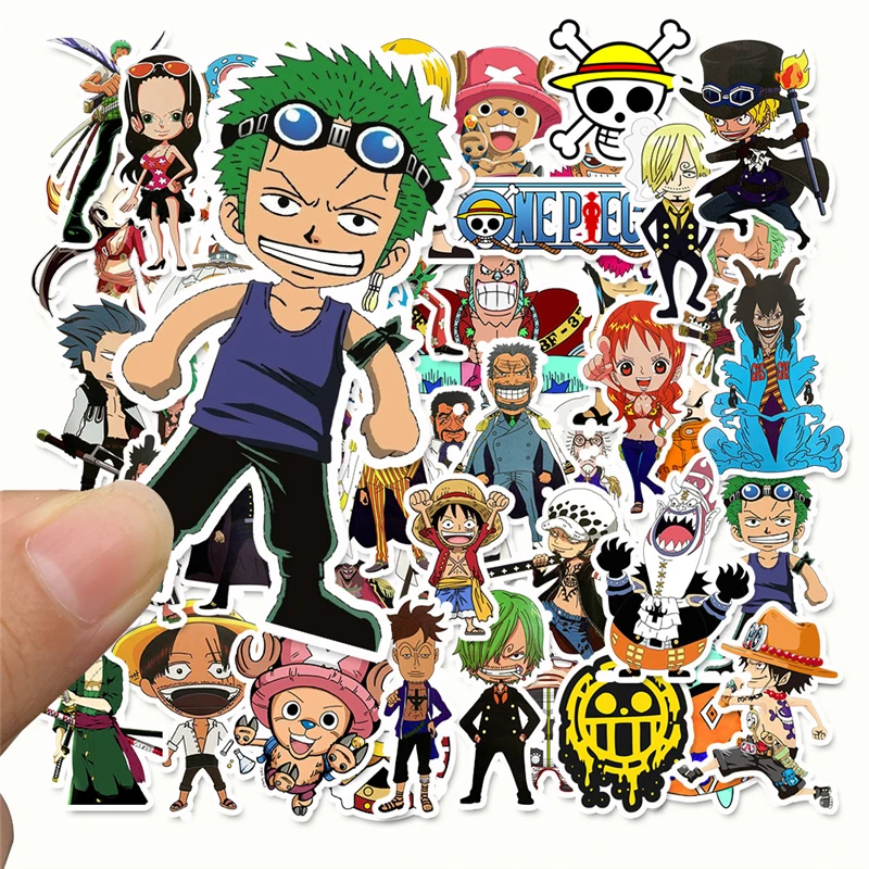 Pegatinas de Luffy de una pieza para coche, Laptop, mochila de PVC, almohadilla de calcoman&iacute;a para el hogar, bicicleta, PS4, impermeable, 50 unids/lote, 2020-1