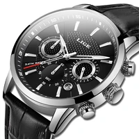 2020 mens watches lige top brand luxury leather casual quartz watch men sport waterproof clock black watchbox relogio masculino