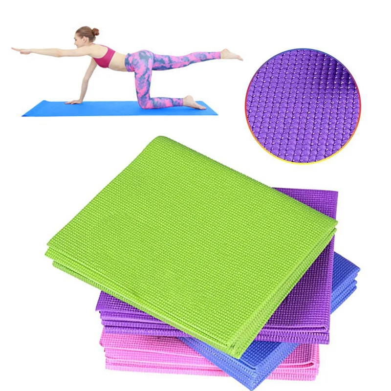 

4mm Foldable Exercise Yoga Mat PVC Non Slip Pilates Workout Pad Floor Exercises Blanket Padding For Fitness Gym Sit-ups Training