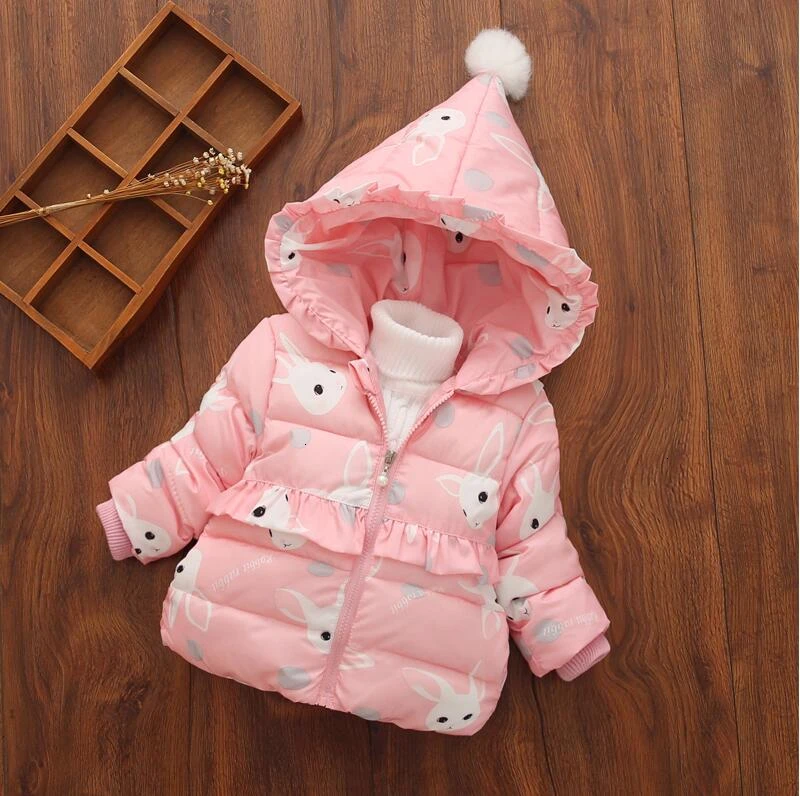 pink Новые зимние теплые пальто для девочек модные хлопковые толстовки с капюшоном для девочек, куртки для девочек, Детские Пуховые парки, верхняя одежда зимний костюм - Цвет: pink