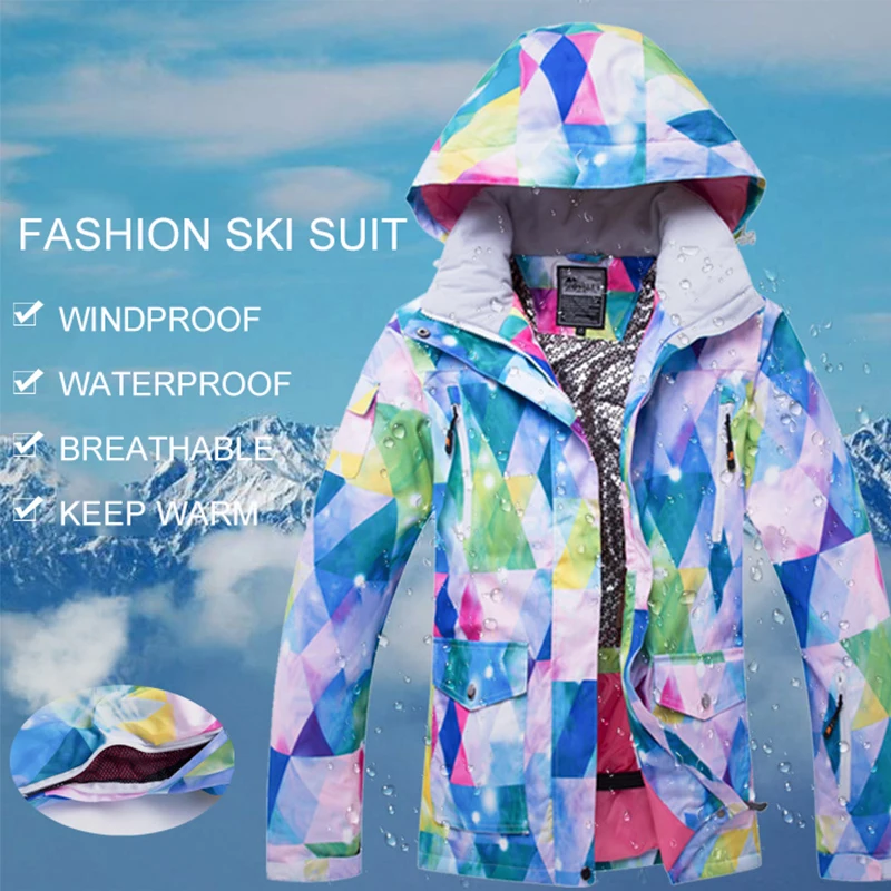 Новинка зимняя куртка для женщин лыжный костюм женская и штаны ветрозащитная