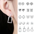 Женские серьги-гвоздики серебристого цвета, в форме сердца