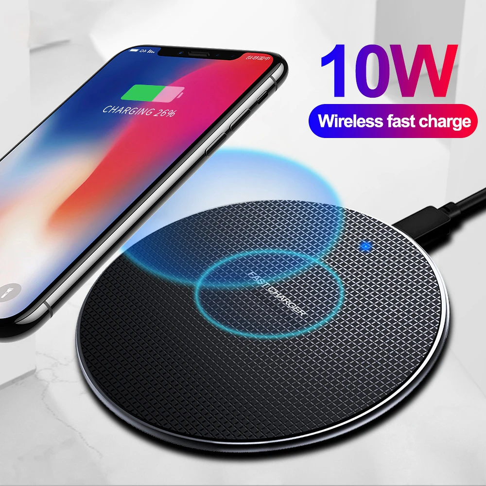 

10W Wireless Qi Fast Charger Charging Stand Dock Pad with LED Indicator Safe for iPhone Samsung Huawei Xiaomi