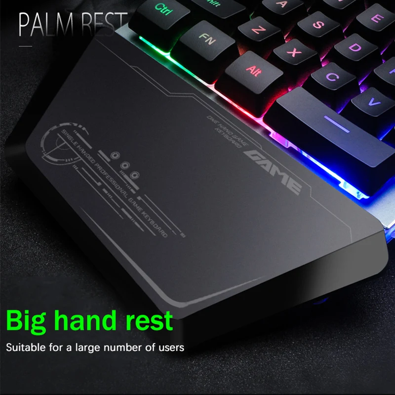 

PUBG One-Handed Keyboard Porable Wired USB LED Backlight Keypad For PS4/Xbox/PC Mobile Phone Game Mechanical Keyboard