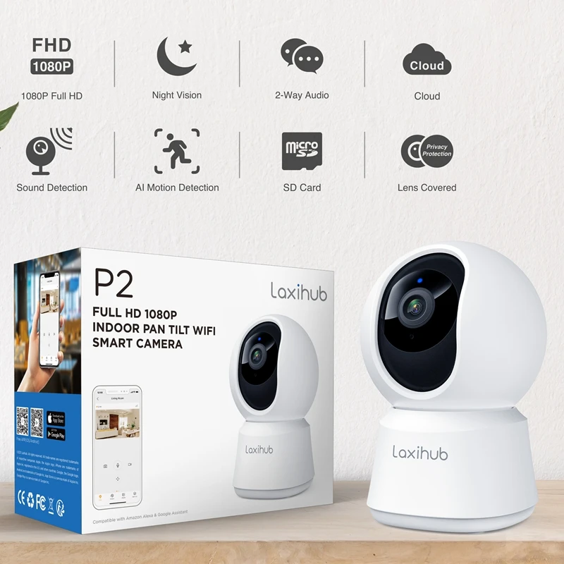 

Arenti Laxihub Security Protection Surveillance IP Camera WiFi Night Version 1080P Audio Smart Home Baby Monitor Mini Webcam PTZ