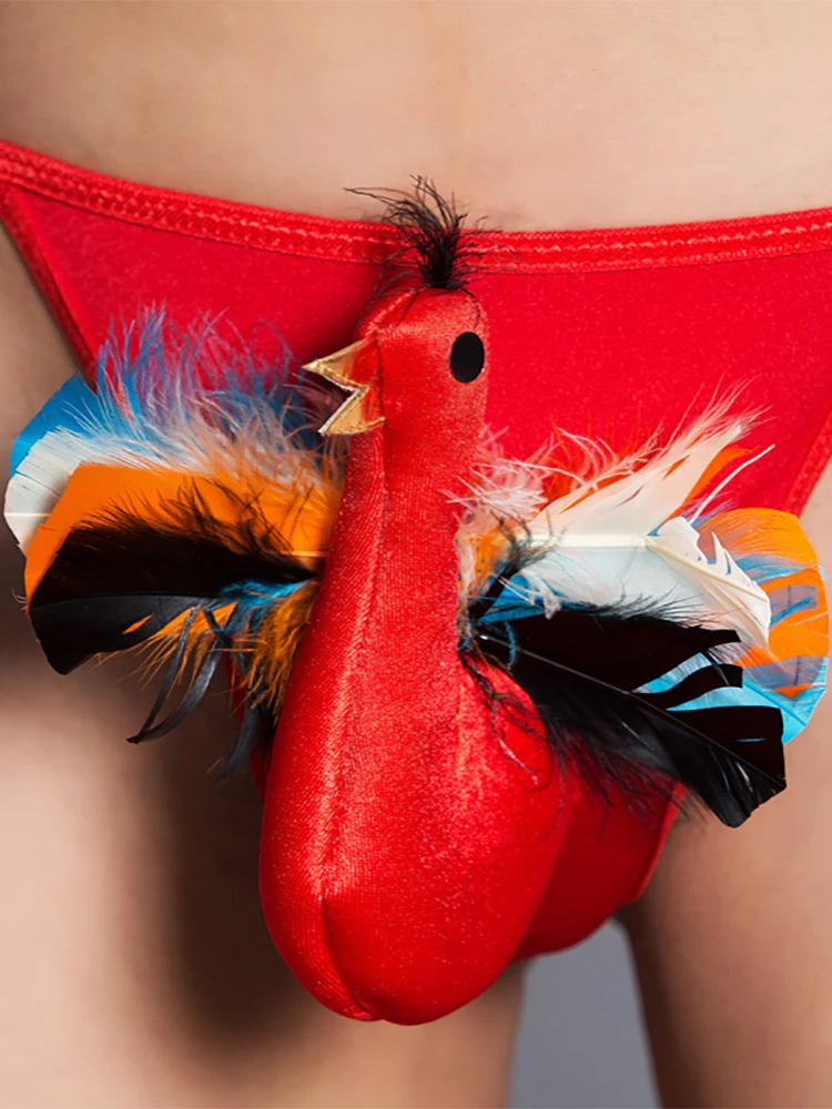Sexy men's G-strings thongs stylish flamingos bird Bulge Pouch Men funny T Back erotic Thong Male Underwear ZP002 |