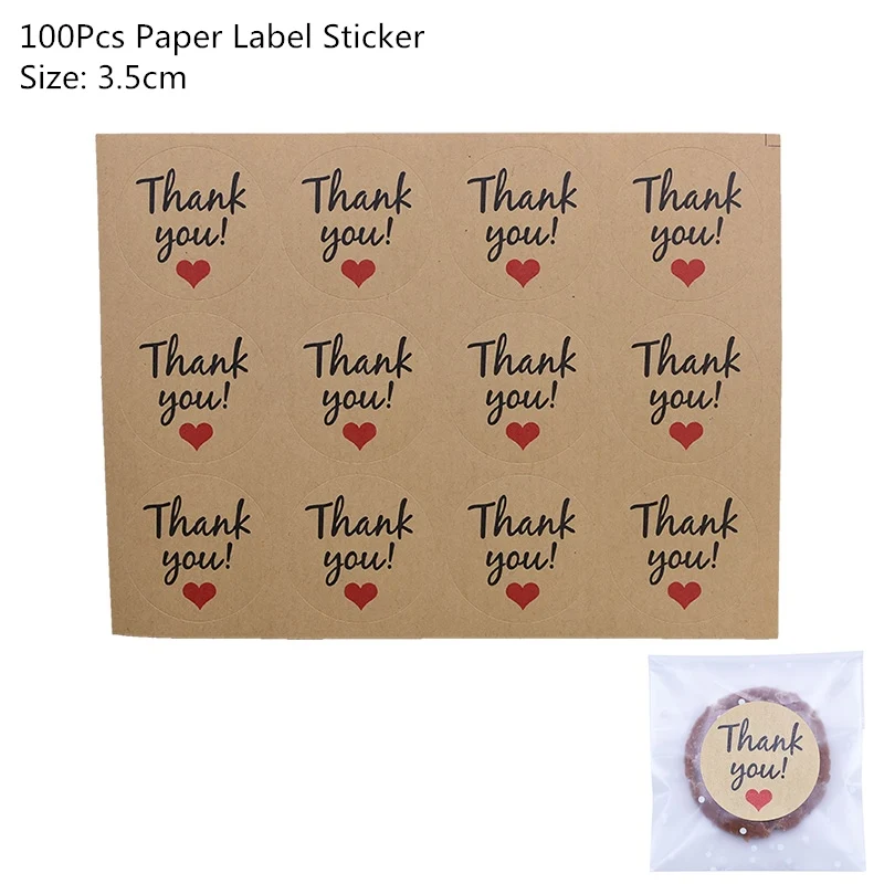 100pcs Label Sticker 25pcs Kraft Paper Bags Treat Candy Bag Chevron Polka Dot Bags for Wedding Birthday Xmas New Year Party Favors Supplies Gift Bags - Цвет: 100pcs Label Sticker