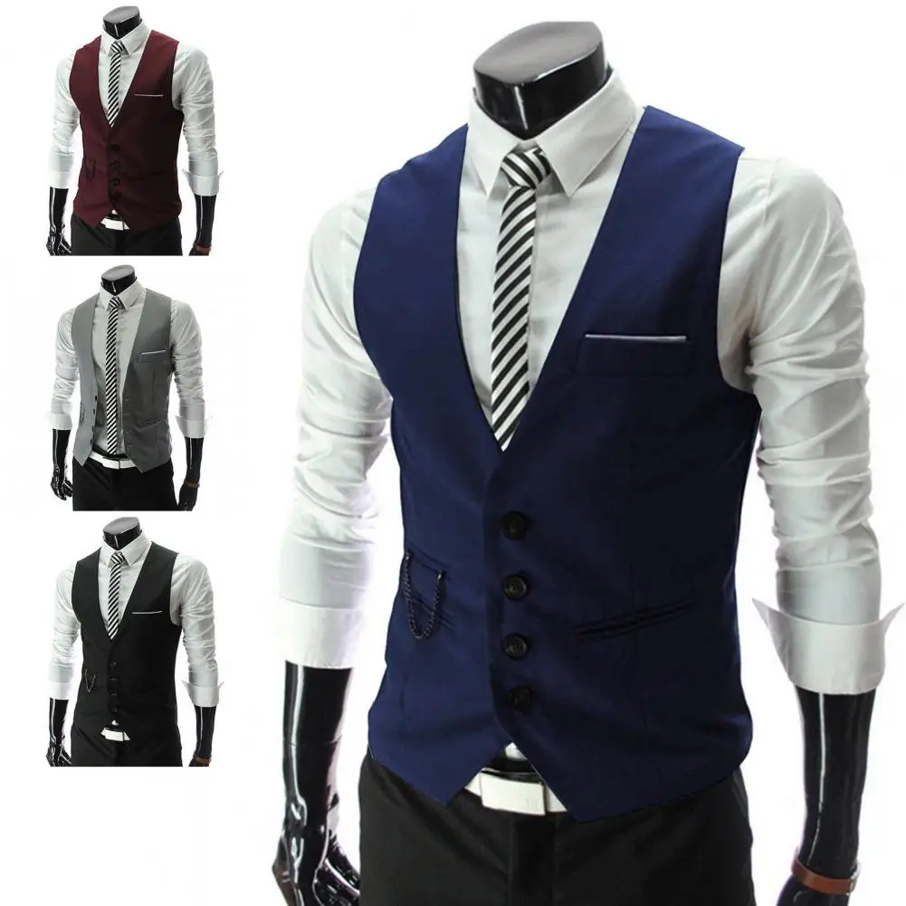 Популярный деловой жилет с мягкой текстурой повседневный V-образным вырезом