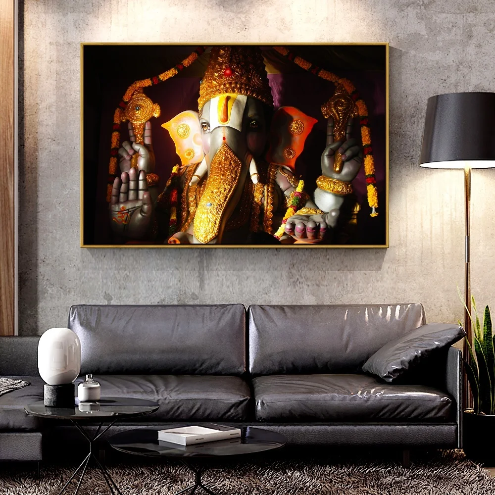 

Artcozy Hindu God Oil Canvas Painting for Home Decoration Wall Art Canvas Printings Buddha Spray Painting Horizontal Rectangle