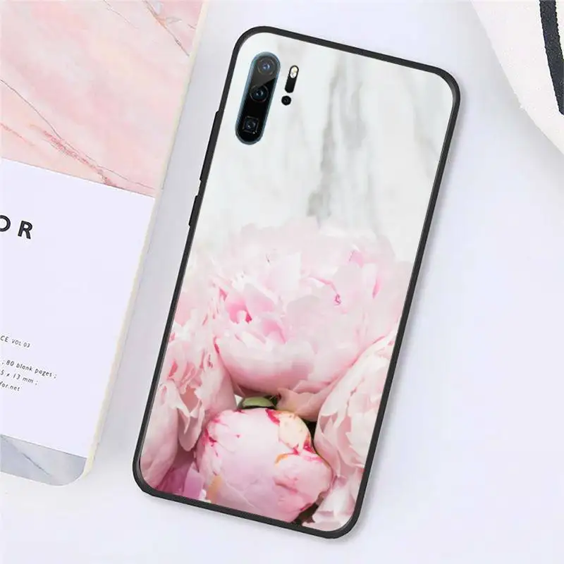 

Pink Purple Peony Flower pattern Phone Case For Huawei honor Mate P 10 20 30 40 Pro 10i 9 10 20 8x Lite Y91C V17 6.38 6.44