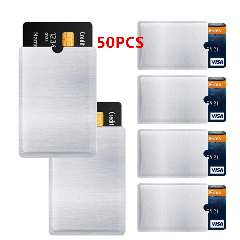 50 шт. RFID блокиратор рукава Защита от кражи Бумажник с отделениями для карт