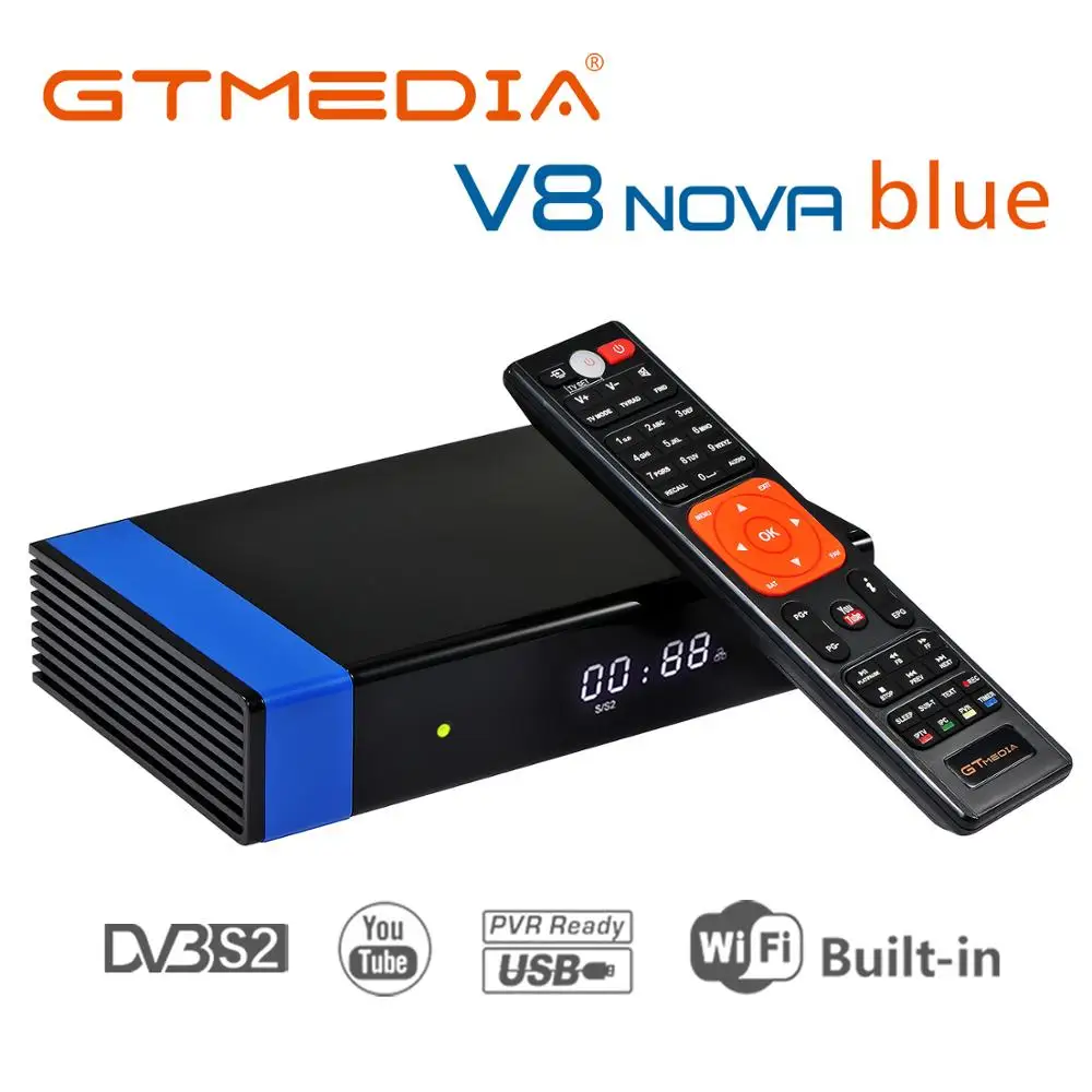 Испания склад спутниковый декодер GTMEDIA V8 Nova синего цвета DVB S/S2 с поддержкой Wi Fi