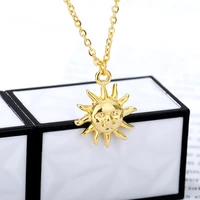 gold color sun necklace for women girls stainless steel goth necklace 2020 costume vintage aesthetic jewelry christmas gifts