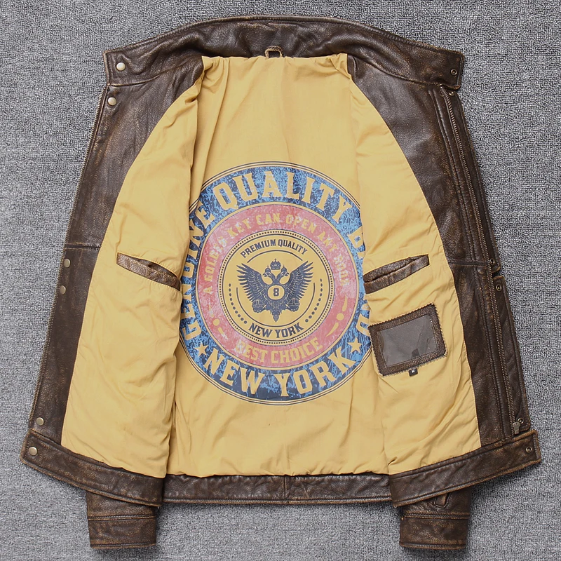 Мужская кожаная куртка 100% натуральная коровья кожа уличная одежда 2097 |