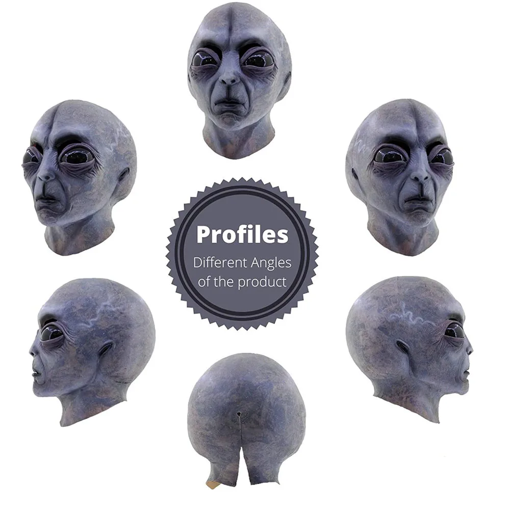 Area 51 Alien Helmet Mask Halloween Cosplay Horror Funny Latex Full Headdress Mascaras Costume Masquery | Дом и сад