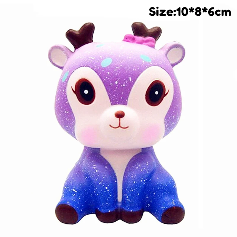 

Kawaii Elk Slow Rising Simulation Animal Shark Unicorn Squishy Toy Anti Stress Reliever Soft Squeeze Xmas Gift Toys for Children