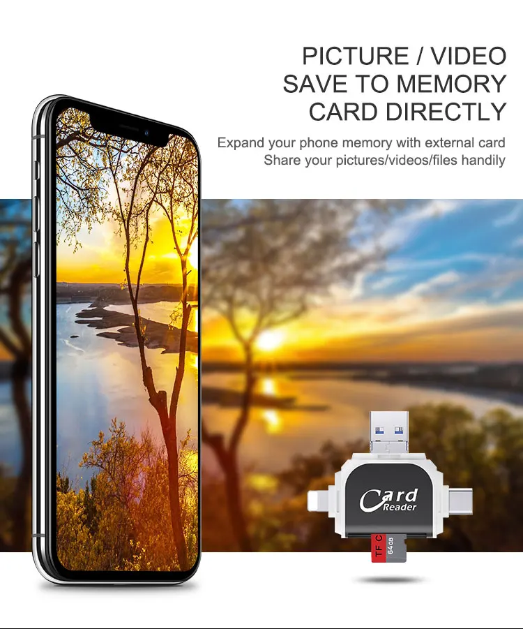 Утхай C80 быстрозаряжаемый Micro SD/TF OTG кард-ридер Multi чтения карт памяти мини-адаптер для iPhone 6/7/8 11 XR Plus iPod iPad OTG Картридеры