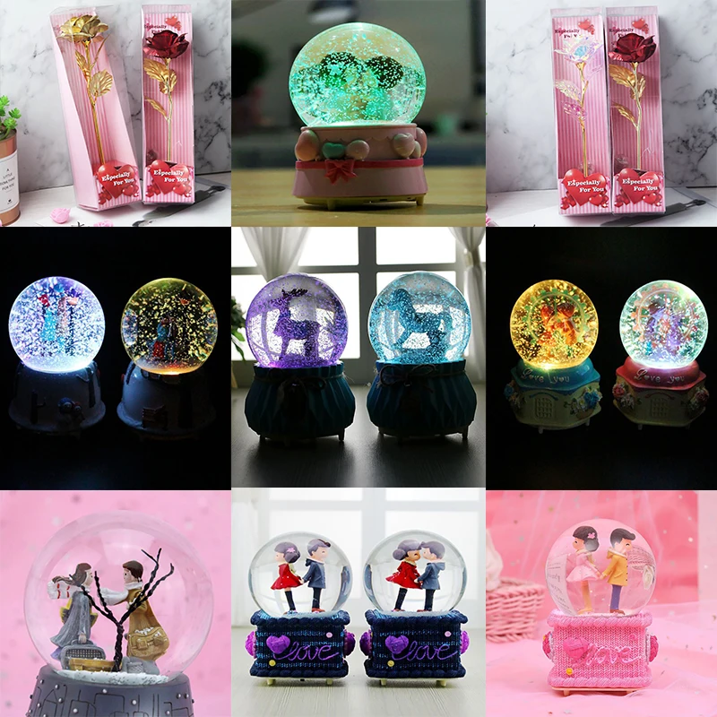 Красивая и чудовище вечная роза музыкальная шкатулка купол Золотой лист подарок