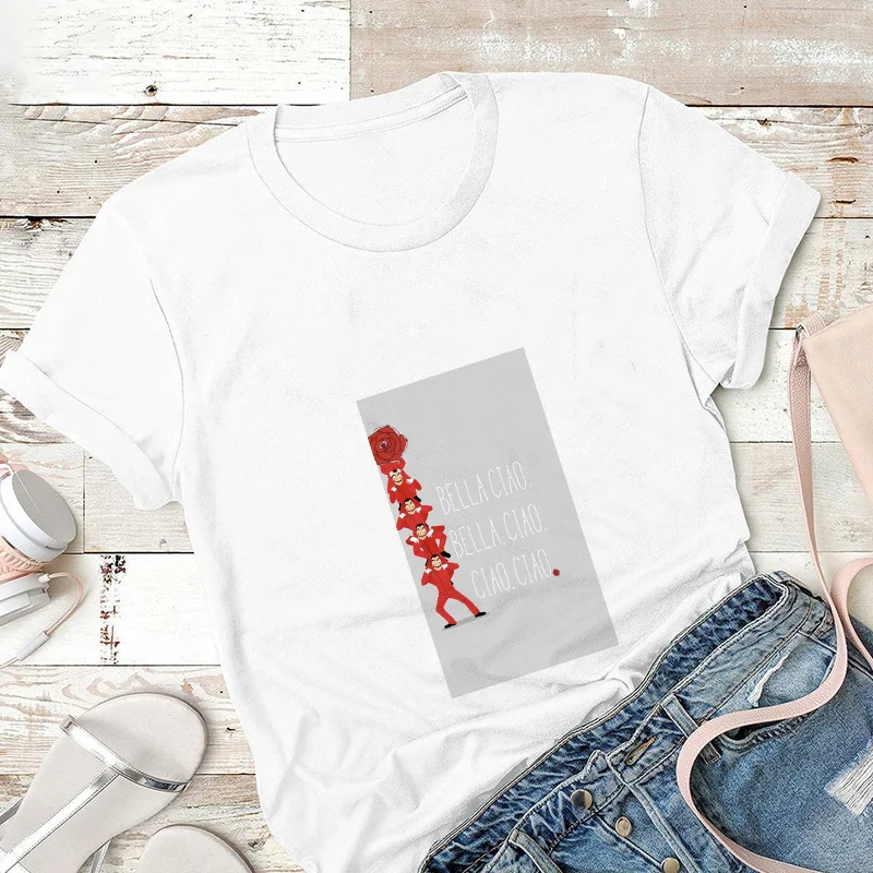 

New Women Tshirt The House Of Paper Funny Summer T Shirt Money Heist Women Casual T-shirt Femme CN(Origin)