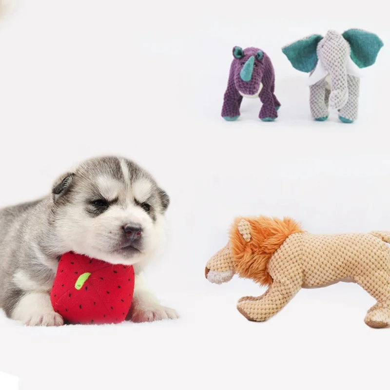 

Dog Toys Durable Plush Chew Toys With Squeakers Stuffed Animal Cute Soft Pet Squeaky Stuffed Toys For Small Medium Dogs