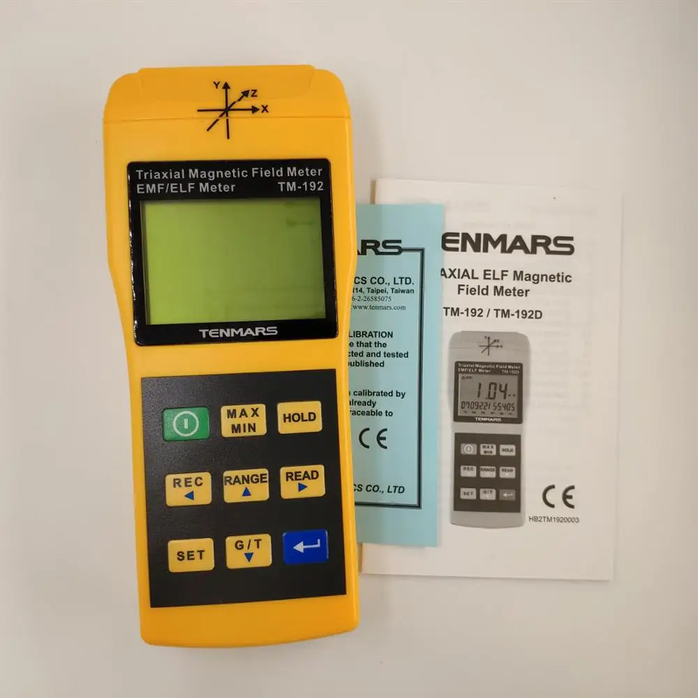 TM192 3-осевой детектор измерителя Gauss EMF ELF интенсивность электромагнитного поля