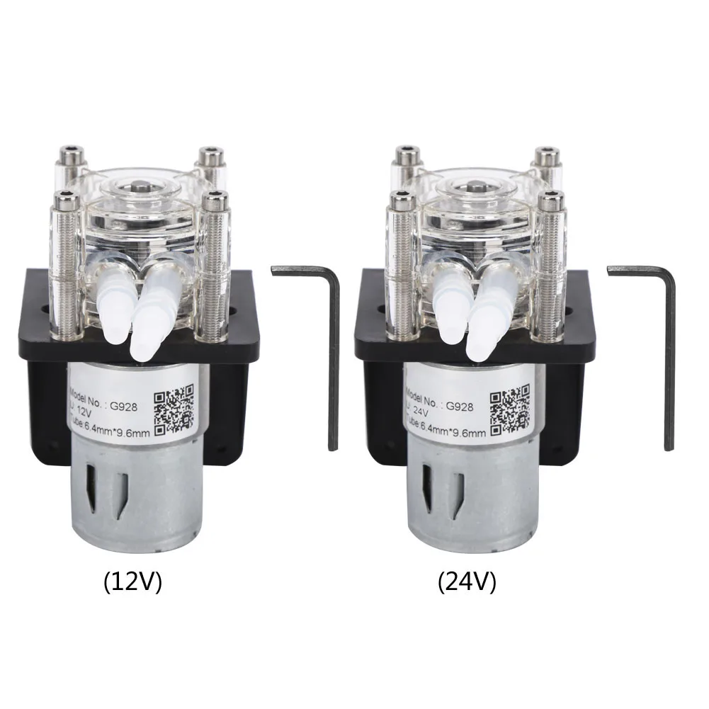 

12/24V G928 Peristaltic Pump Large Flow Corrosion Resistant With Transparent PC Head 500mL/min DC Brushed Geared Motor