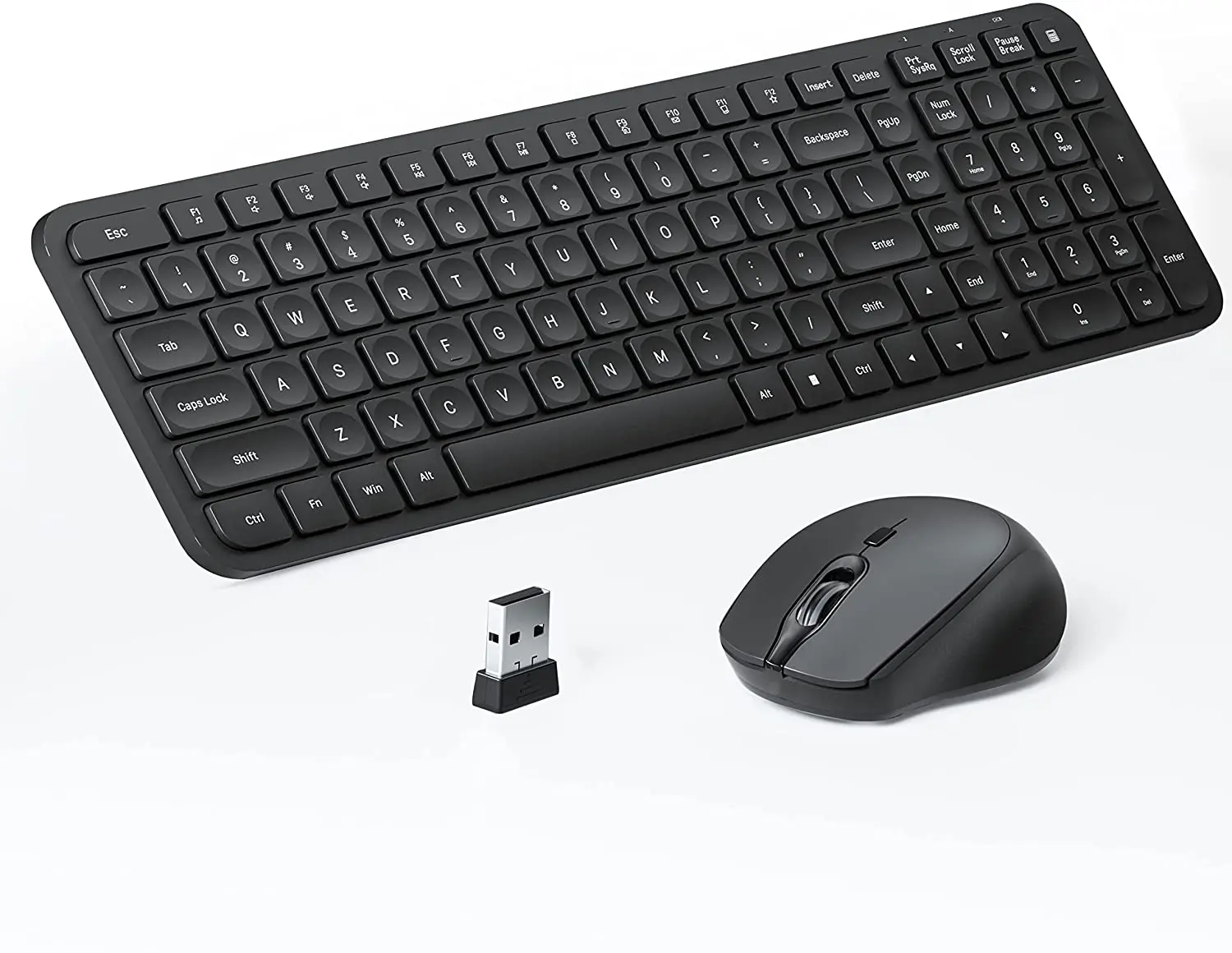 

Беспроводная мышь и клавиатура с крышкой, ультратонкая комбинированная компактная полноразмерная Бесшумная клавиатура TopMate 2,4G с 105 клавиша...