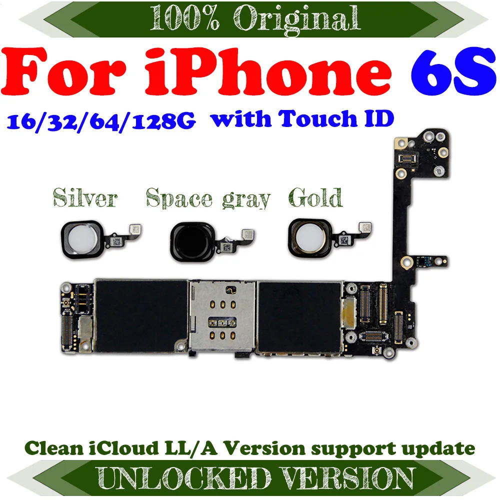 Полнофункциональная разблокированная материнская плата GSM WCDMA для iphone 6S с/без Touch