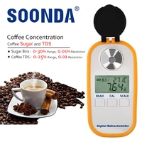 auto 2 in 1 coffee 0 25 tds concentration refractometer 0 30 brix sugar meter digital electronic measure refractomete tools