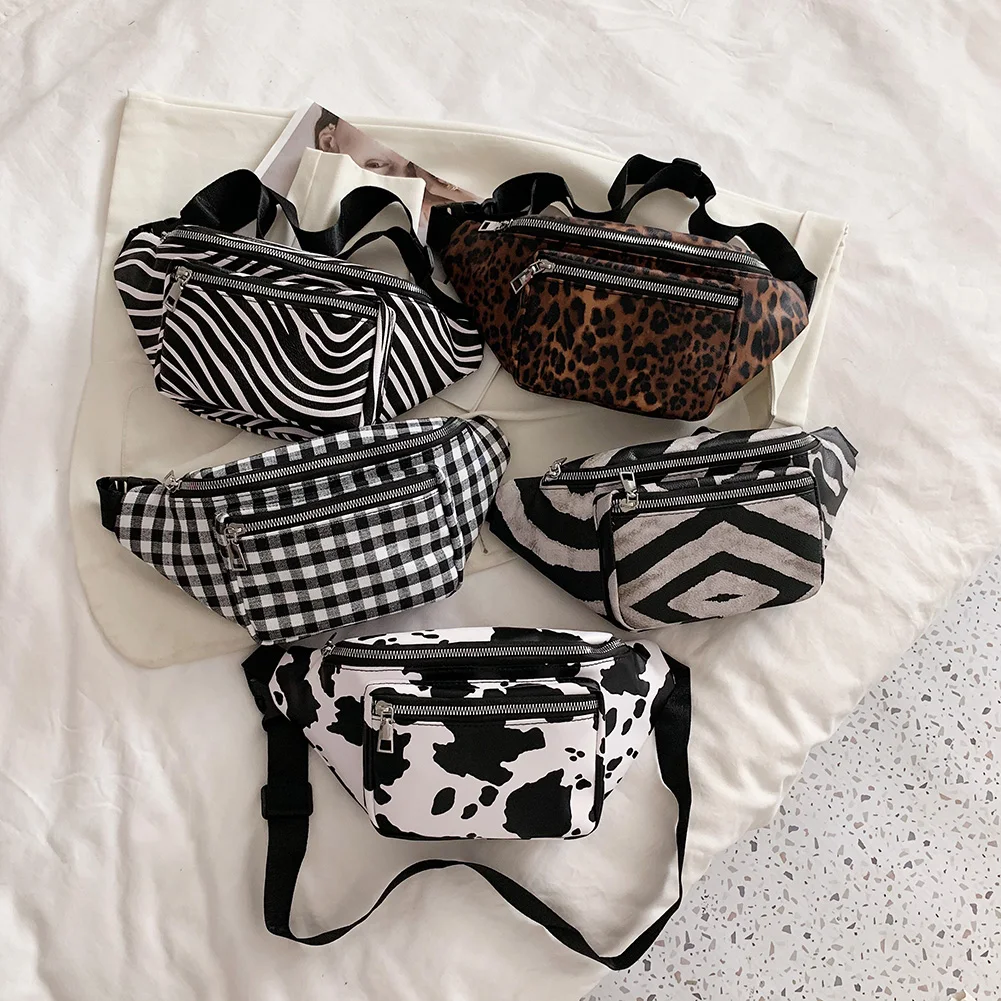 

Женские стильные сумки-мессенджеры с принтом животных, женские повседневные холщовые Поясные Сумки из искусственной кожи, нагрудные сумки ...