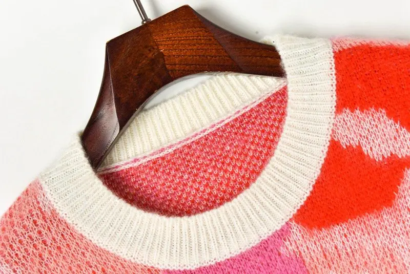 JOYDU новый осенне-зимний свитер из мохера Женский пуловер с круглым вырезом и