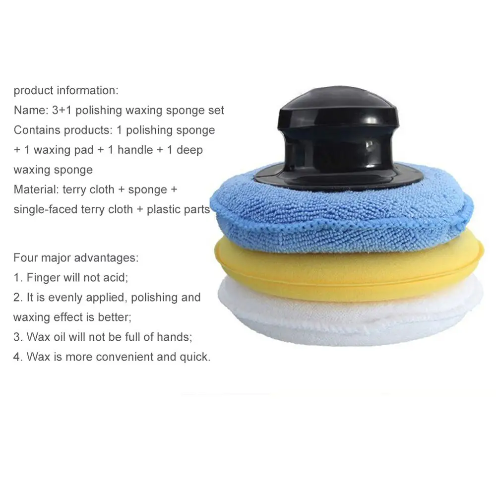 Высокая плотность полировки воском губка набор микрофибры против царапин уход